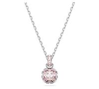 Swarovski June Birthstone Pendant Necklace, Pink Square-Cut Stone and Crystals in a Rhodium-Finished Setting, Part of the Birthstone Collection