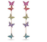 Swarovski Lilia Boucles d'oreilles longues pour oreilles percées Or rose brillant Multi Light, One Size, Métal, Cristal