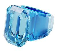 Swarovski Bague cocktail Lucent, Taille octogonale, Bleues