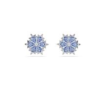 Swarovski Boucles d'oreilles clous Magic, Flocon de neige, cristaux Zirconia bleus, métal rhodié