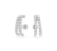 Swarovski Manchettes d’oreilles Matrix, Taille ronde, Blanches, Métal rhodié