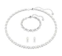 Swarovski Parure Matrix 5742040, collier, bracelet, boucles d'oreilles, perle de cristal blanche