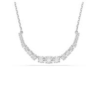 Swarovski Collier Matrix – cristaux blancs, chaîne fine, fermoir mousqueton, métal rhodié