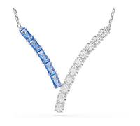 Swarovski Collier pendentif Matrix en V – Zirconia bleu/incolore, métal rhodié – OS