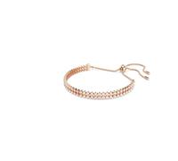 Swarovski Bracelet Tennis Matrix – double-rangée cristaux blancs – fermoir coulissant – ton or rosé