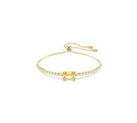 Swarovski Bracelet Matrix – cristaux incolores/marron, baguette/rond, fermoir boule, placage ton or