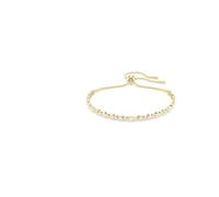 Swarovski Bracelet Tennis Matrix – cristaux ronds incolores alternés, fermoir boule, placage ton or