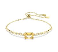 Swarovski Bracelet Matrix – cristaux incolores/marron, baguette/rond, fermoir boule, placage ton or