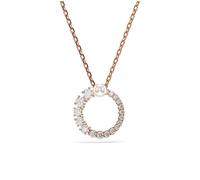 Pendentif Matrix, Perle de cristal, Taille ronde, Blanc, Placage de ton or rosé OS