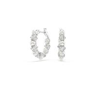 Swarovski Matrix Parure de bijoux avec bracelet de tennis et boucles d'oreilles en cristal transparent taille ronde avec perles Finition rhodium