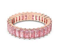 Swarovski Matrix ring, Baguette cut, Pink, Rose gold-tone Finish