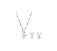 Swarovski Parure Matrix Perle de cristal ronde blanche Métal rhodié