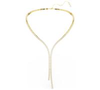 Swarovski Collier en Y Matrix, coupe ronde, blanc, finition or 18 carats