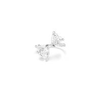 Swarovski Mesmera Attract Bague ouverte en forme de cœur sculpté pavé en forme de cœur, blanc, plaqué rhodium, cristal, oxyde de zirconium, Cristal, Zircone cubique