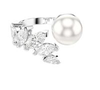 Swarovski Mesmera Bague Ouverte, Crystal Pearl, Taille Marquise, Blanc, Plaqué Rhodium