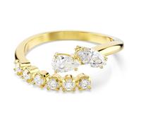 Swarovski Mesmera Bague Ouverte, Tailles Mixtes, Blanc, Finition Dorée 18 Carats