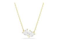 Swarovski Collier Mesmera – cristaux cœur incolores, sertis griffes, chaîne plaquée ton or