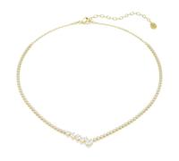 Swarovski Collier Mesmera – tailles mixtes, blanc, finition dorée 18 carats