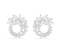 Swarovski Mesmera Créoles, Taille Marquise, Blanc, Plaqué Rhodium