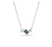 Swarovski Mesmera Necklace, Green and Clear Mixed-Cut Stones on a Rhodium Finished Chain, Part of the Mesmera Collection