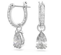 Anneaux d'oreilles Stilla, Taille poire, Blanches, Métal rhodié