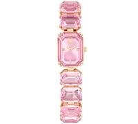 Montre, Bracelet taille octogone, Roses, Finition or rose OS