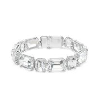 Swarovski Bracelet Millenia – cristaux octogonaux blancs alternés horiz. et vert., métal rhodié