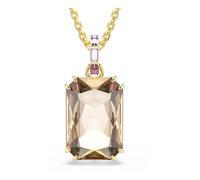 Swarovski Collier pendentif Millenia – cristal octogonale caramel, serti griffes, placage de ton or