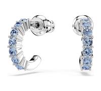 Swarovski Mini Boucles d'oreilles créoles rondes - Bleu - Plaqué rhodium - 5725789
