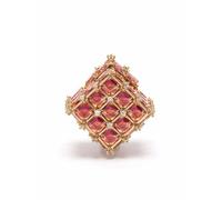Swarovski Mono boucle d'oreille à lobe curieuse orange plaqué or