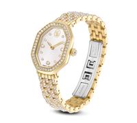 Swarovski Montre Dextera octogonale – Fabriquée en Suisse, bracelet métal finition ton or