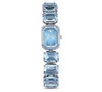 Swarovski Montre-Bracelet Millenia, cristaux bleus de taille octogonale dans un cadre en acier inoxydable