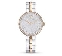 Swarovski Montre Cosmopolitan Ornée de Cristaux Clairs, PVD Or Rose, Boîtier Argenté, Bracelet Ajustable
