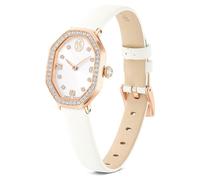 Swarovski Montre Dextera octagon 5730208 Bracelet en cuir, blanc, finition or rose