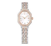Swarovski Montre Dextera Octagon, Fabriqué en Suisse, Bracelet en métal, Ton argenté, Finition Or Rose