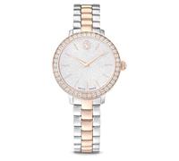 Swarovski Montre Matrix 3-Link, fabriquée en Suisse, avec Bracelet en métal, de Ton argenté, et Finition Or Rose, mécanisme en Quartz, Acier Inoxydable