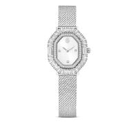 Swarovski Montre Matrix Octagon, boîtier 25 mm, Lunette octogonale sertie de Cristaux variés, Cadran soleillé Minimaliste, Bracelet-Maille Ton argenté réglable, étanche jusqu'à 50 m, Acier Inoxydable
