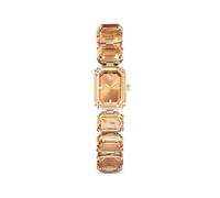 Swarovski Montre Millenia, Bracelet en Cristaux Marrons taillés octogone, boîtier octogonal avec Cadran soleillé, étanche 50 m, mécanisme Suisse Quartz, Finition Champagne doré