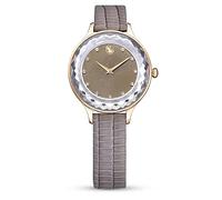 Swarovski Montre Octea Nova, fabriquée en Suisse, bracelet en cuir beige, finition or rose