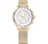 Swarovski Montre Nova Chrono – Fabriquée en Suisse, bracelet métal ton doré, finition champagne doré