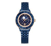 Swarovski Octea Montre Lune, Swiss Made, Bracelet en Métal, Bleu, Finition Bleue
