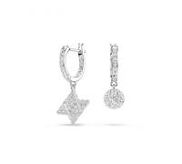 Swarovski Boucles d'oreilles Dextera pendantes asymétriques étoile et sphère plaqué rhodium Cristal