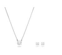 Swarovski Parure Attract, Coupe ronde, Blanc, Métal rhodié