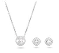 Swarovski Parure carrée Angelic, blanc, plaqué rhodium, taille unique, métal, sans pierre précieuse