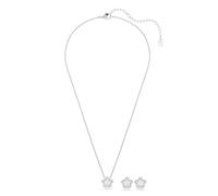 Parure Ariana Grande x Swarovski, Perle de cristal, Taille ronde, Fleur, Blanc, Métal rhodié OS