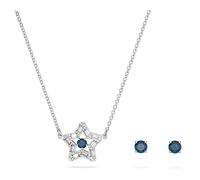Swarovski Parure de bijoux en cristal, collection collier et boucles d'oreilles, taille unique, Plaqué rhodium, Zircone cubique