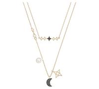 Collier Symbolica, Parure (2), Lune et étoile, Noir, Placage de ton or rosé OS