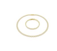 Swarovski Parure Una Angelic, Coupe ronde, blanc, Métal doré