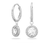 Swarovski Pendants d'oreilles Angelic, Coupe ronde, Blanches, Métal rhodié