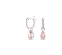 Swarovski Pendants d'oreilles Attract, Taille poire, Rose, Métal rhodié